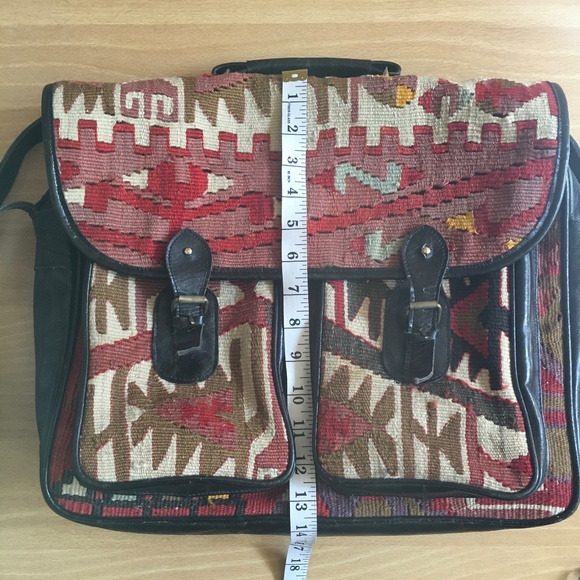 Host Pick! THE NOMADIE COLLECTION Vintage Kilim Briefcase/Laptop Bag - Picture 8 of 8